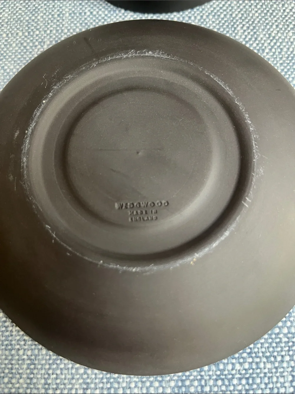 Wedgwood‎ Basalt Tea Cup Saucer Set England Matte Black Vintage